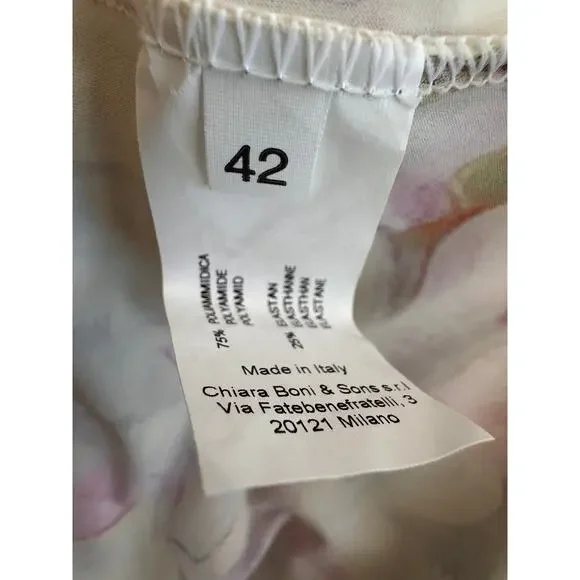 New CHIARA BONI La Petite Robe Women's Shohreh Floral Print Top Size 6 42